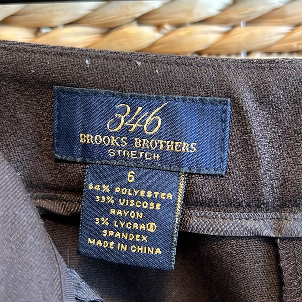 Brooks Brothers 346 Mid-Rise Brown Woven Twill Career Dress Pant Trouser, 6 - Picture 8 of 8